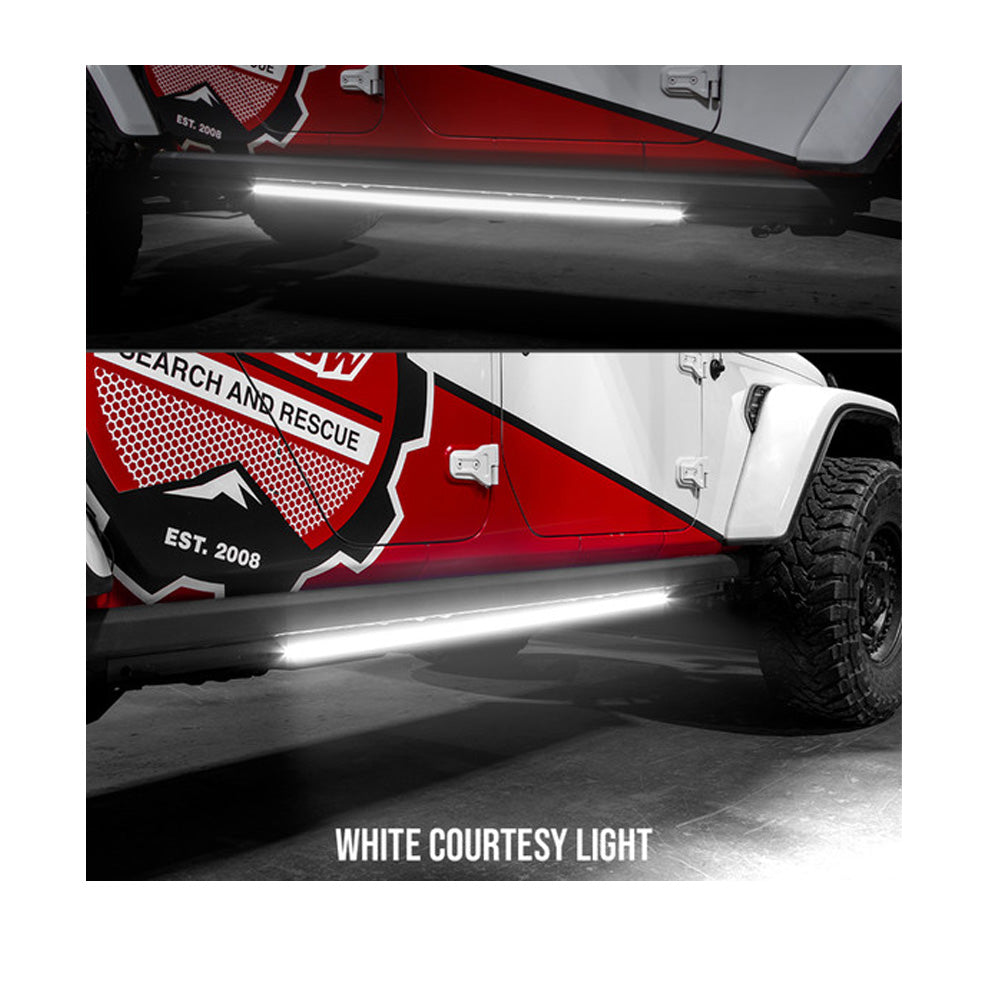 48" White and Amber LED Running Board Light Bar with Turn Signal Function