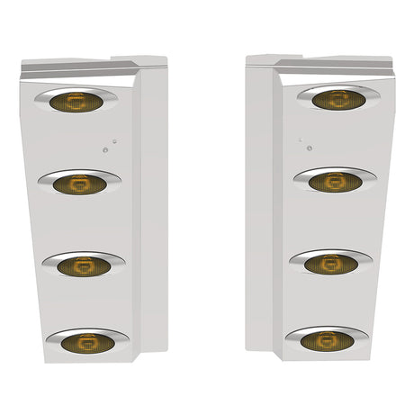 Peterbilt 589 long hood Ext panel with four M1 leds, close-up