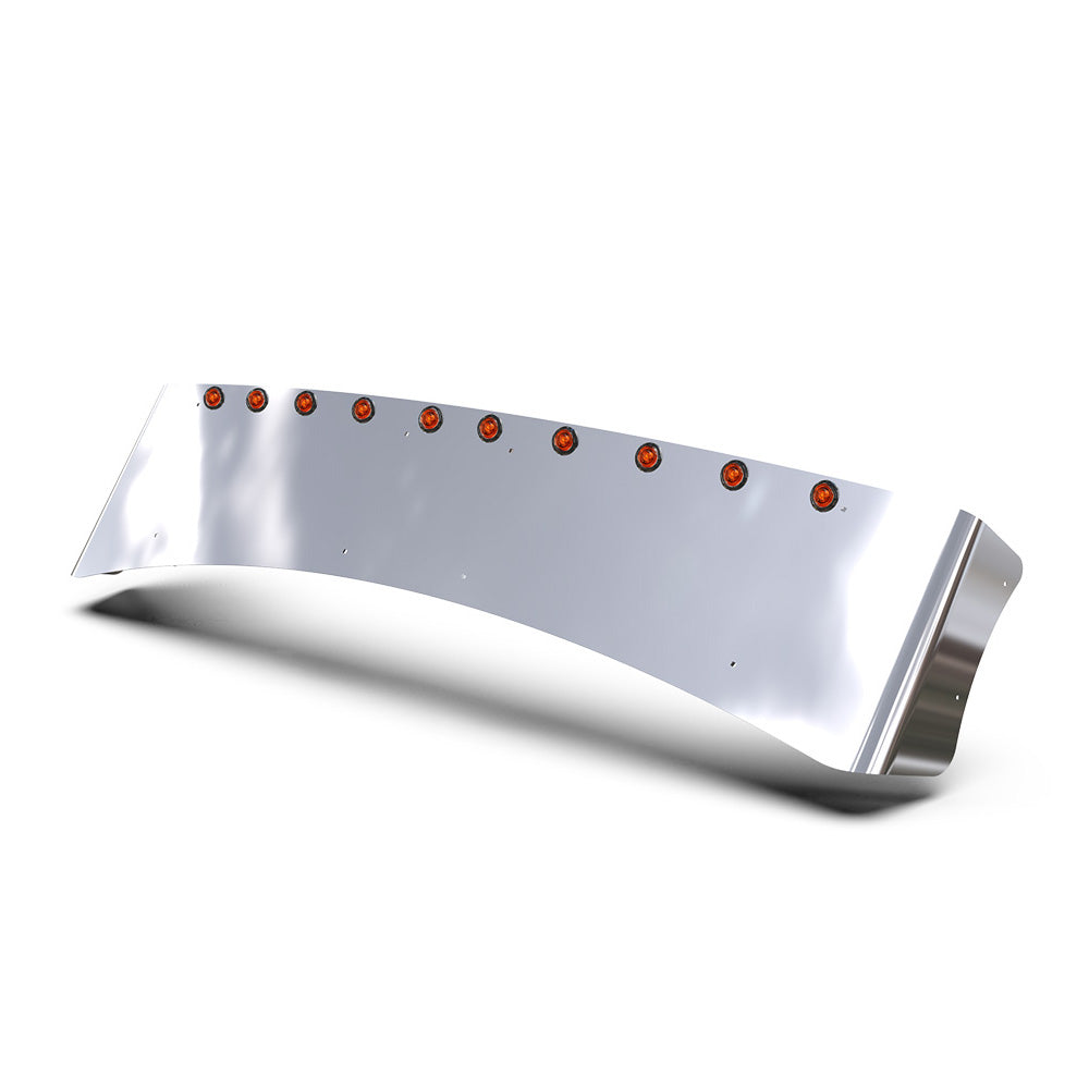 AERO 304 SS Visor KW T680, T880, W990 with Ten Amber LED Bullseye Lights