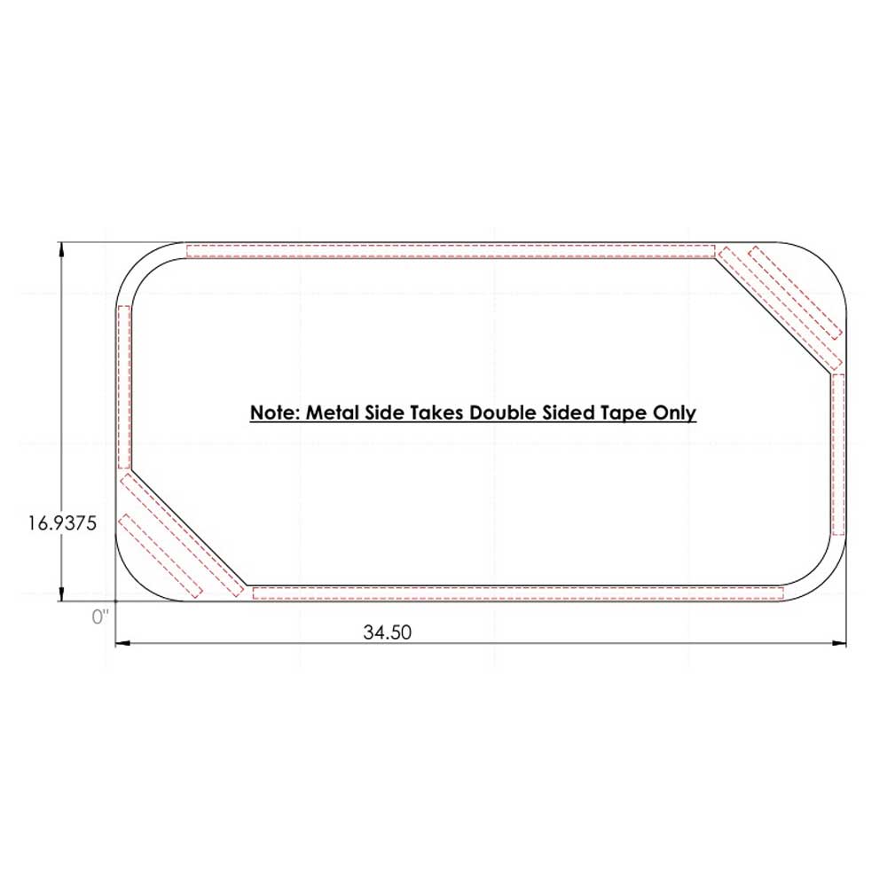 Western Star 4900 Daycab Rear Window Surround Stainless Steel Trim