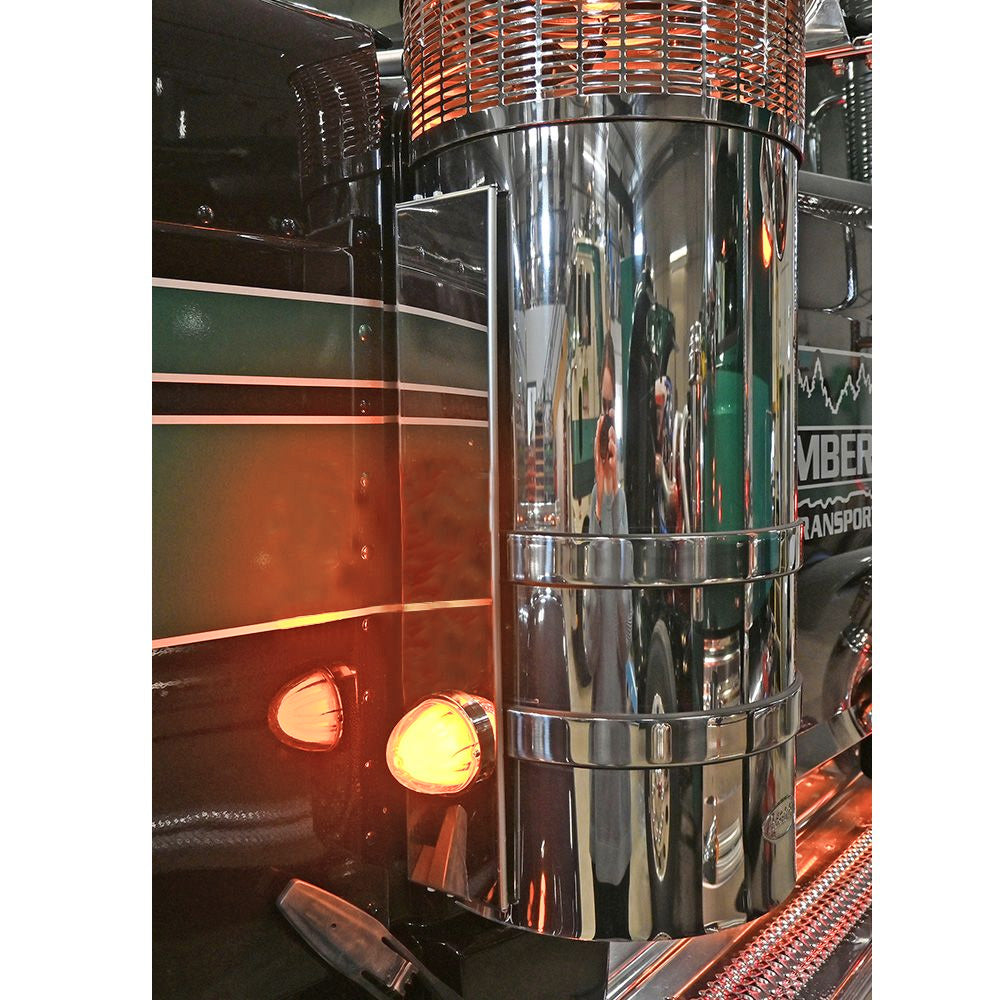 Peterbilt 589 Front SS AC Bars GLO Amber Watermelon for 15" Donaldson