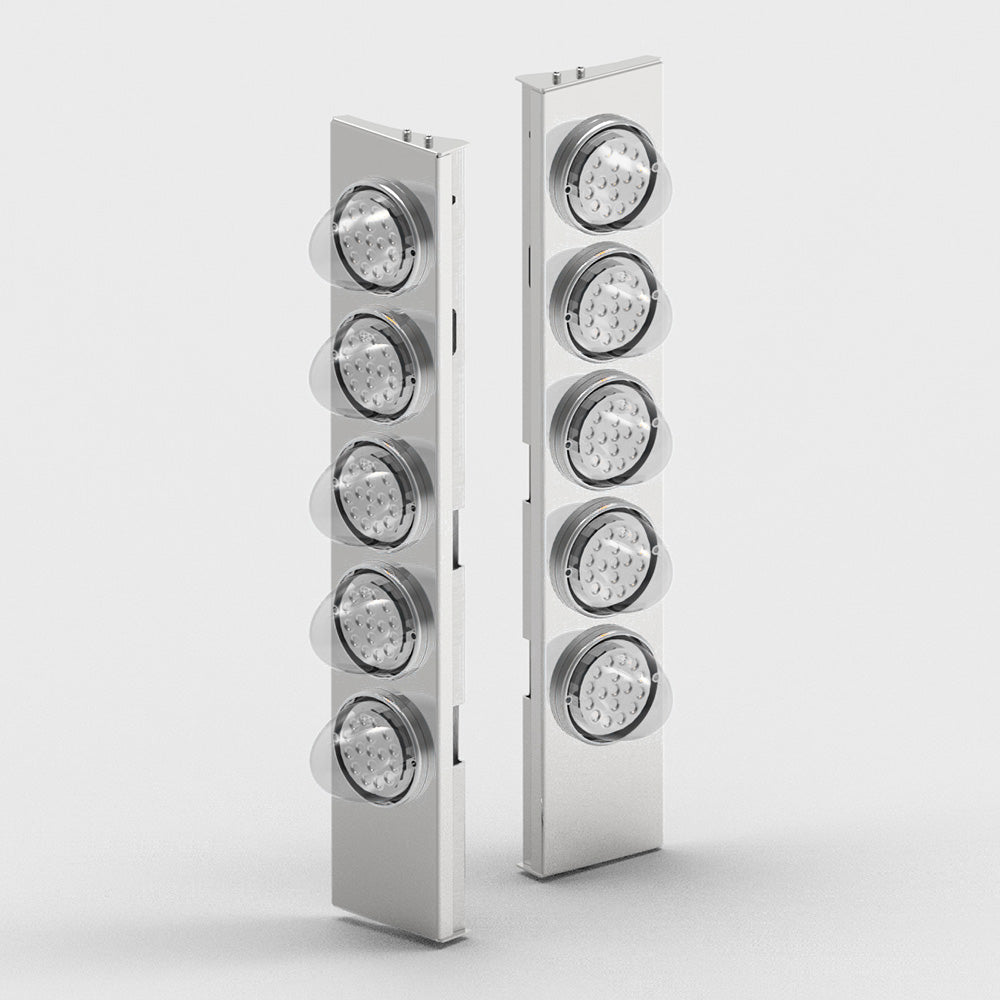 Peterbilt 589 Front SS AC Bars 5 Amber Watermelon for 15" Donaldson