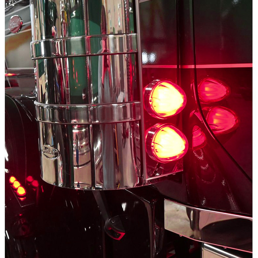 Peterbilt 589 Rear SS AC Bars 2 GLO Red Watermelon for 15" Donaldson