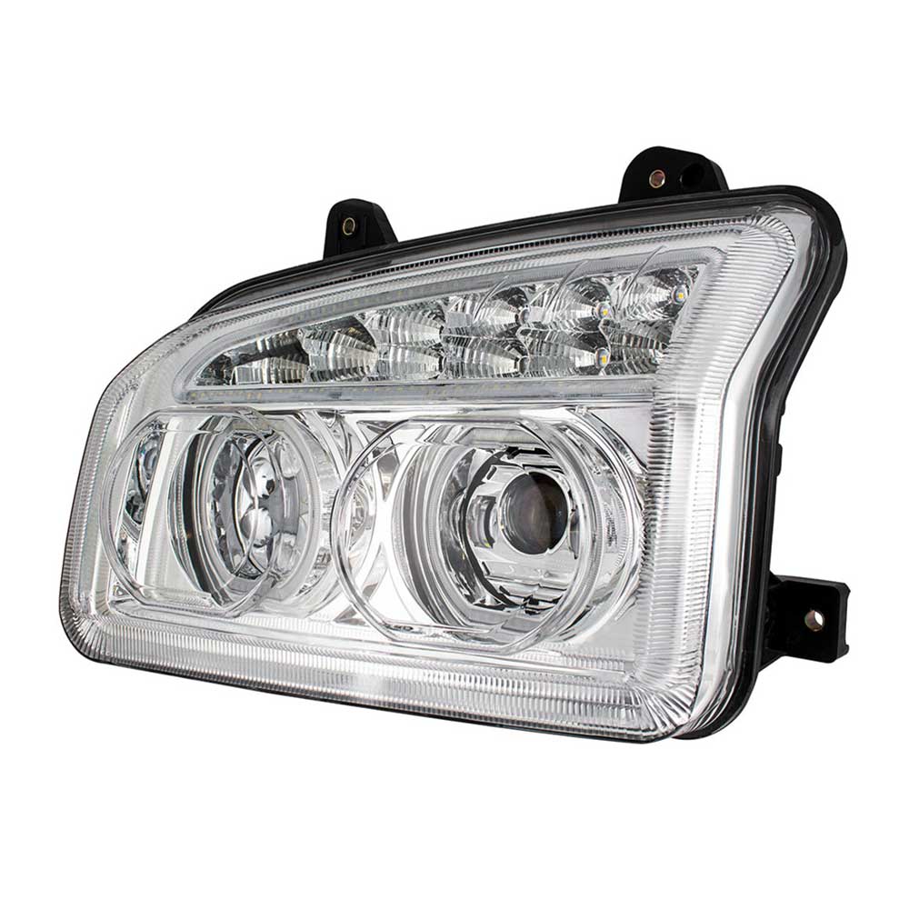 Kenworth T880 LED Headlight with Turn Signal and White Halo