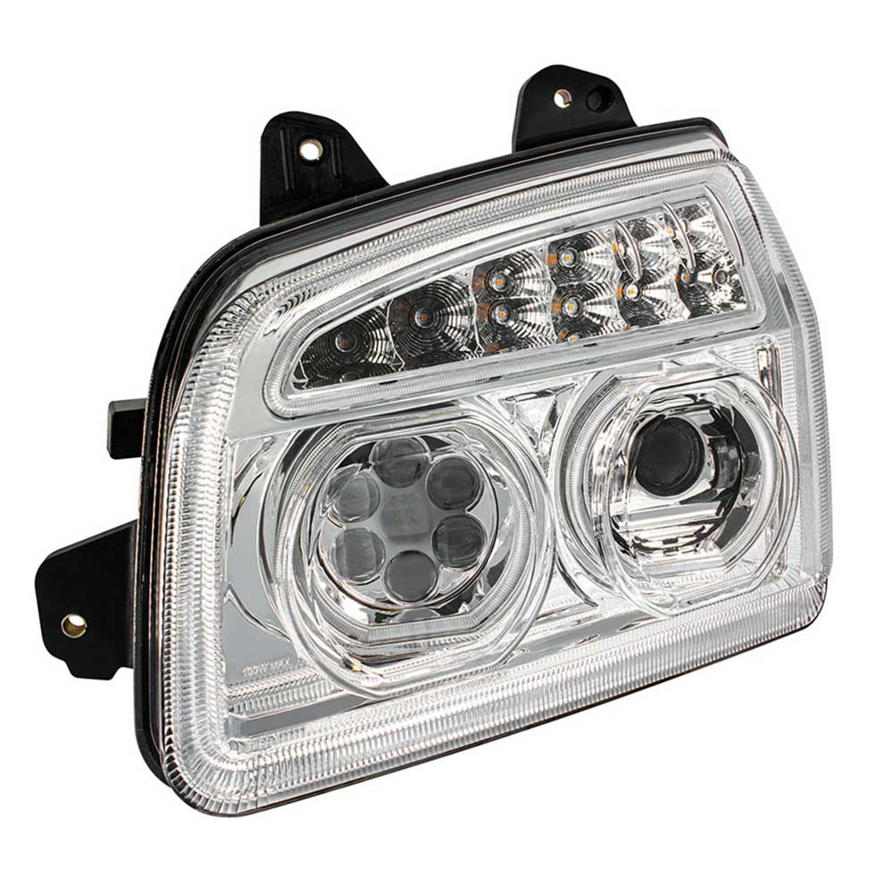 Kenworth T880 LED Headlight with Turn Signal and White Halo