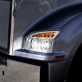 Kenworth T880 LED Headlight with Turn Signal and White Halo