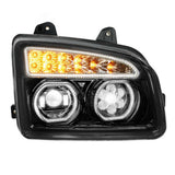Kenworth T880 LED Headlight with Turn Signal and White Halo