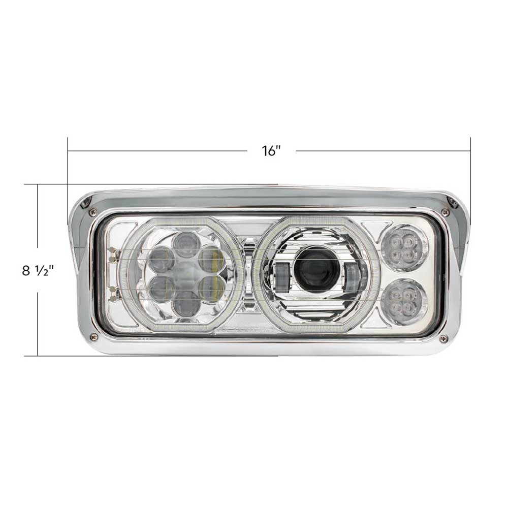 High Power Heated 10 LED Headlight with LED Turn, DRL
