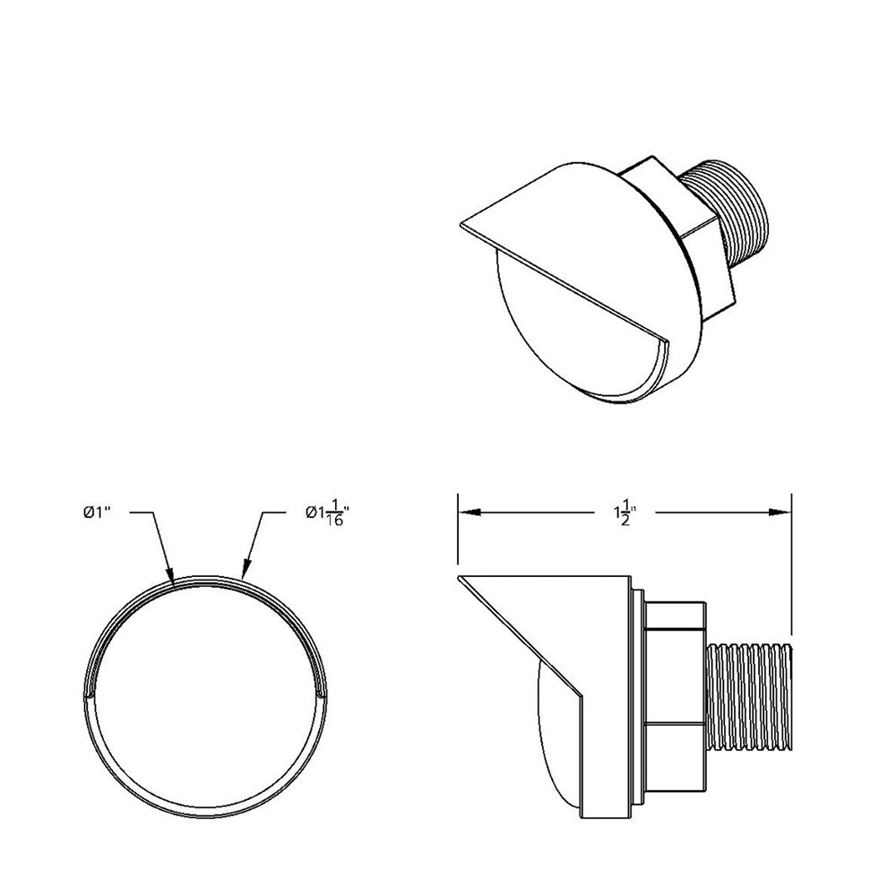 1" High Power 3 LED Light with Visor