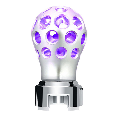 Another angle of Phoenix style ball chrome gearshift knob with LED 9/10 speed adapter - thread on, another angle