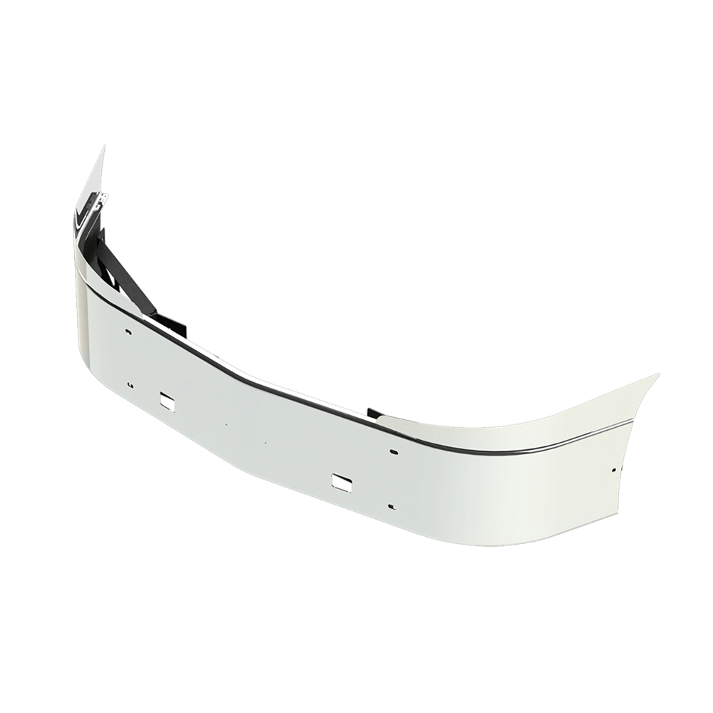 16" International LT 2017 & Newer Set Back Chrome Bumper with Tow Holes