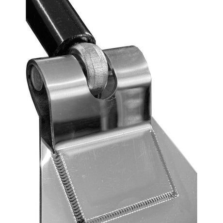 6" Wide Kenworth stainless steel fuel tank strap for 22" fuel tank, close-up
