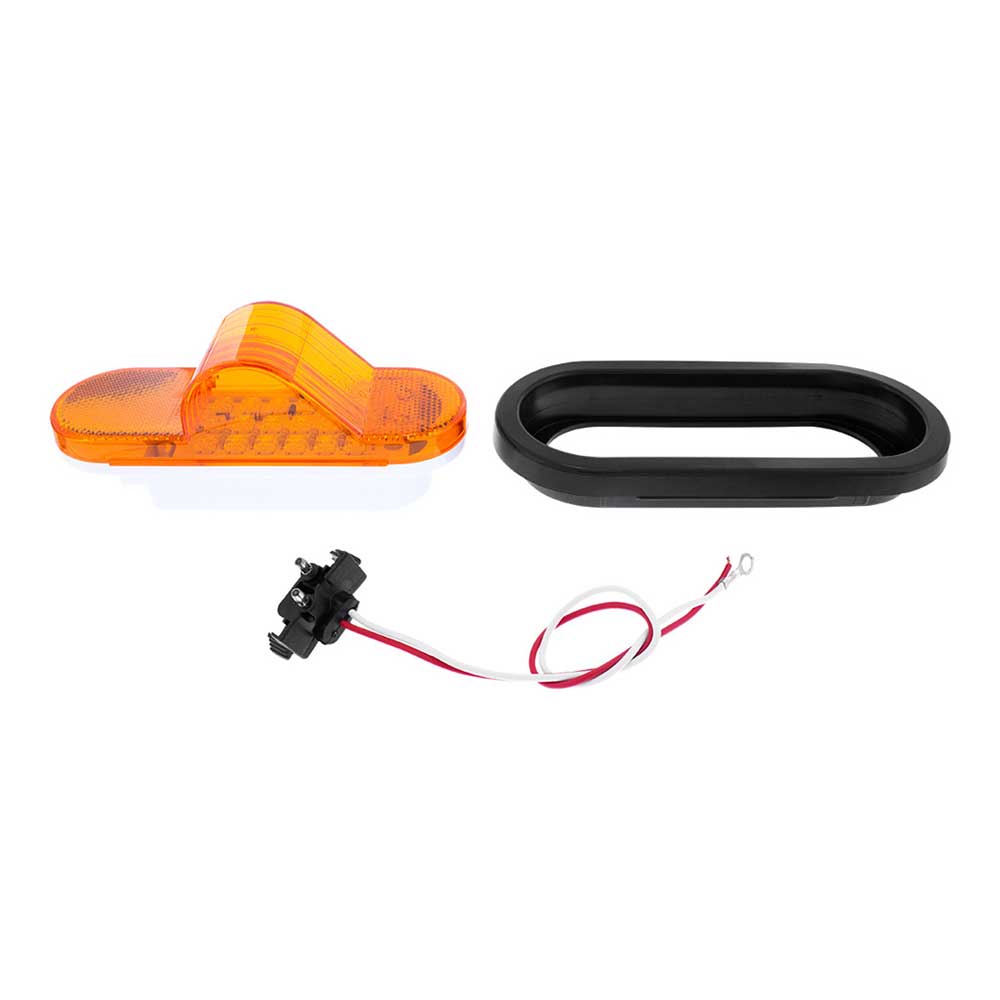 6-1/2" Mid Trailer Turn Signal 18 LED Amber Light Kit