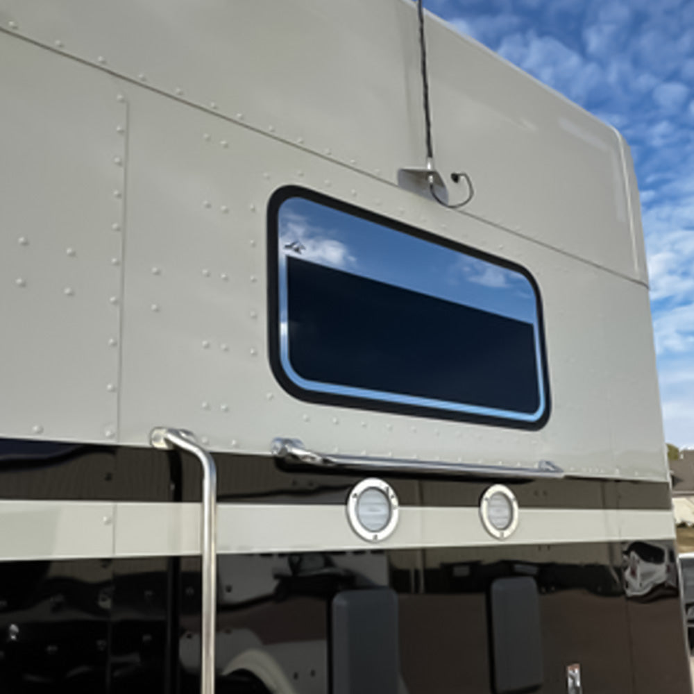 5" SS Rear Window Chop Top for Peterbilt 589 DayCab
