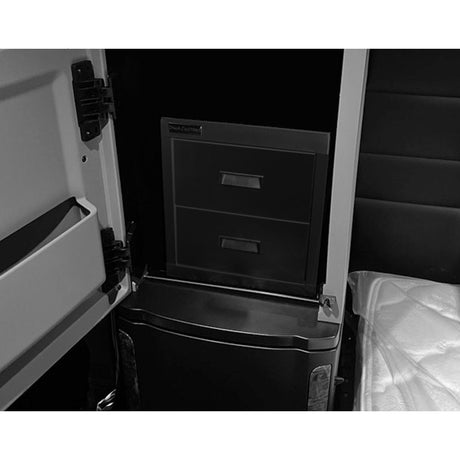 Peterbilt 589 gloss black two drawer storage unit for semi trucks