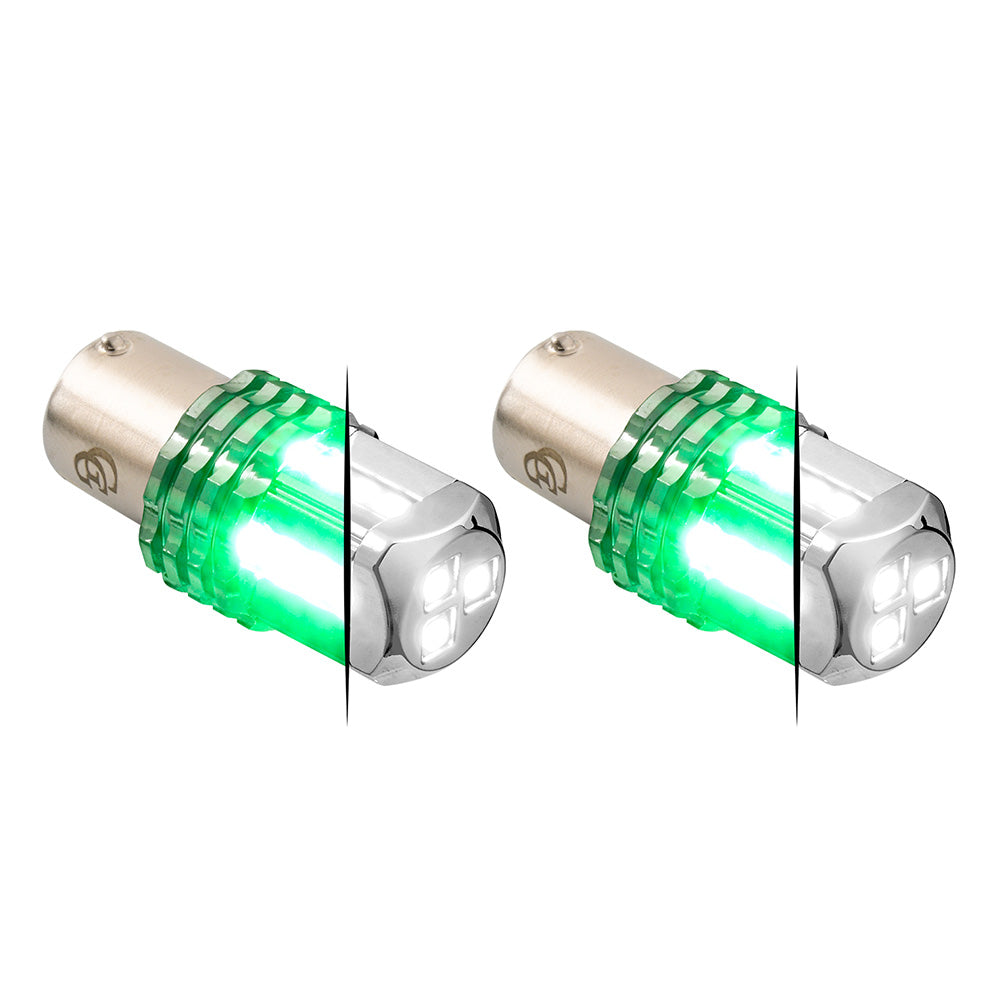 Dual White Base High Power Tower LED 1157 Mini Bulb - Pair