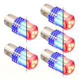 Dual Red Base High Power Tower LED 1157 Mini Bulb - 5 Pack