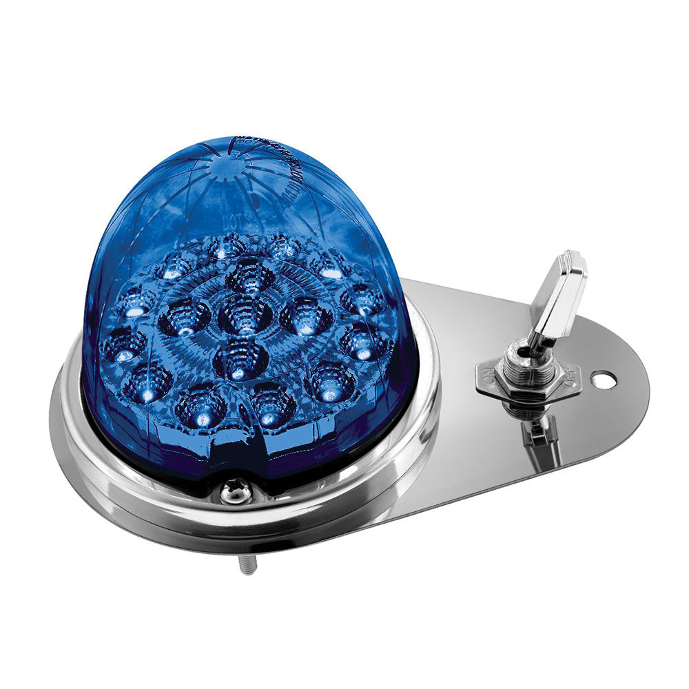 Kenworth Double Fury 17 LED Watermelon Clear Lens Above Door Dome SS Light Kit