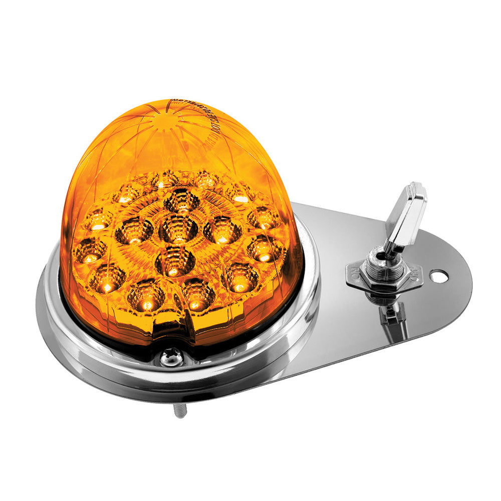 Kenworth Double Fury 17 LED Watermelon Clear Lens Above Door Dome SS Light Kit