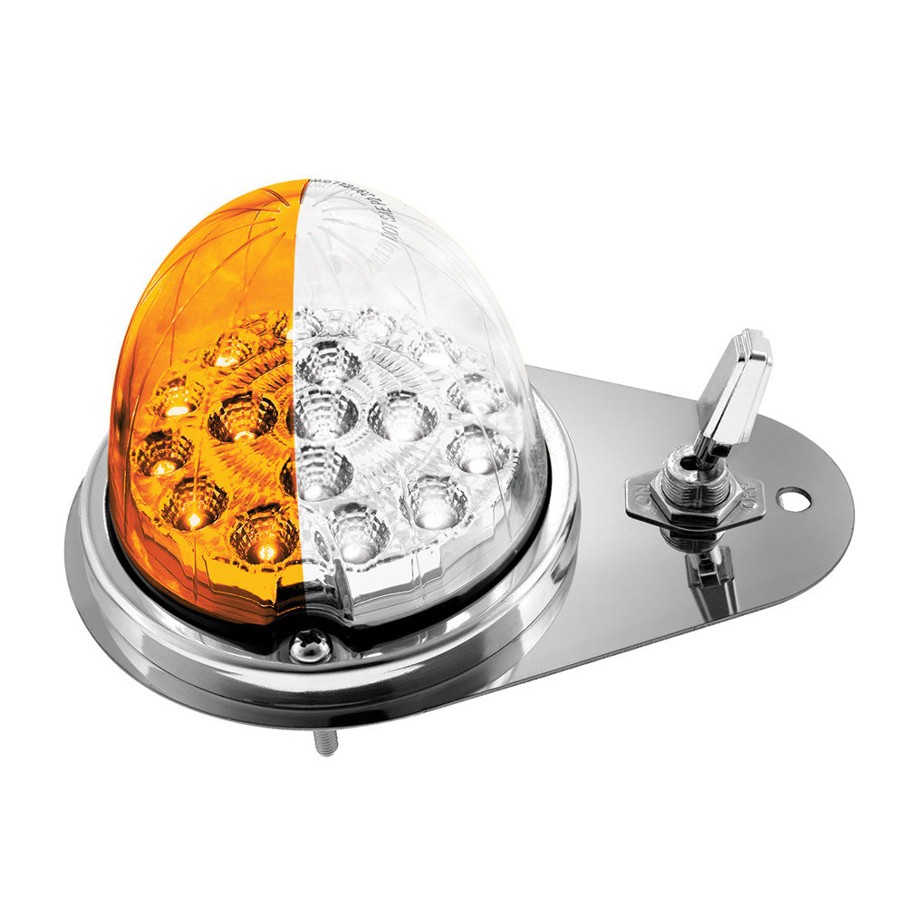 Kenworth Double Fury 17 LED Watermelon Clear Lens Above Door Dome SS Light Kit