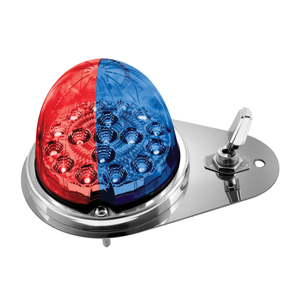 Kenworth Double Fury 17 LED Watermelon Clear Lens Above Door Dome SS Light Kit