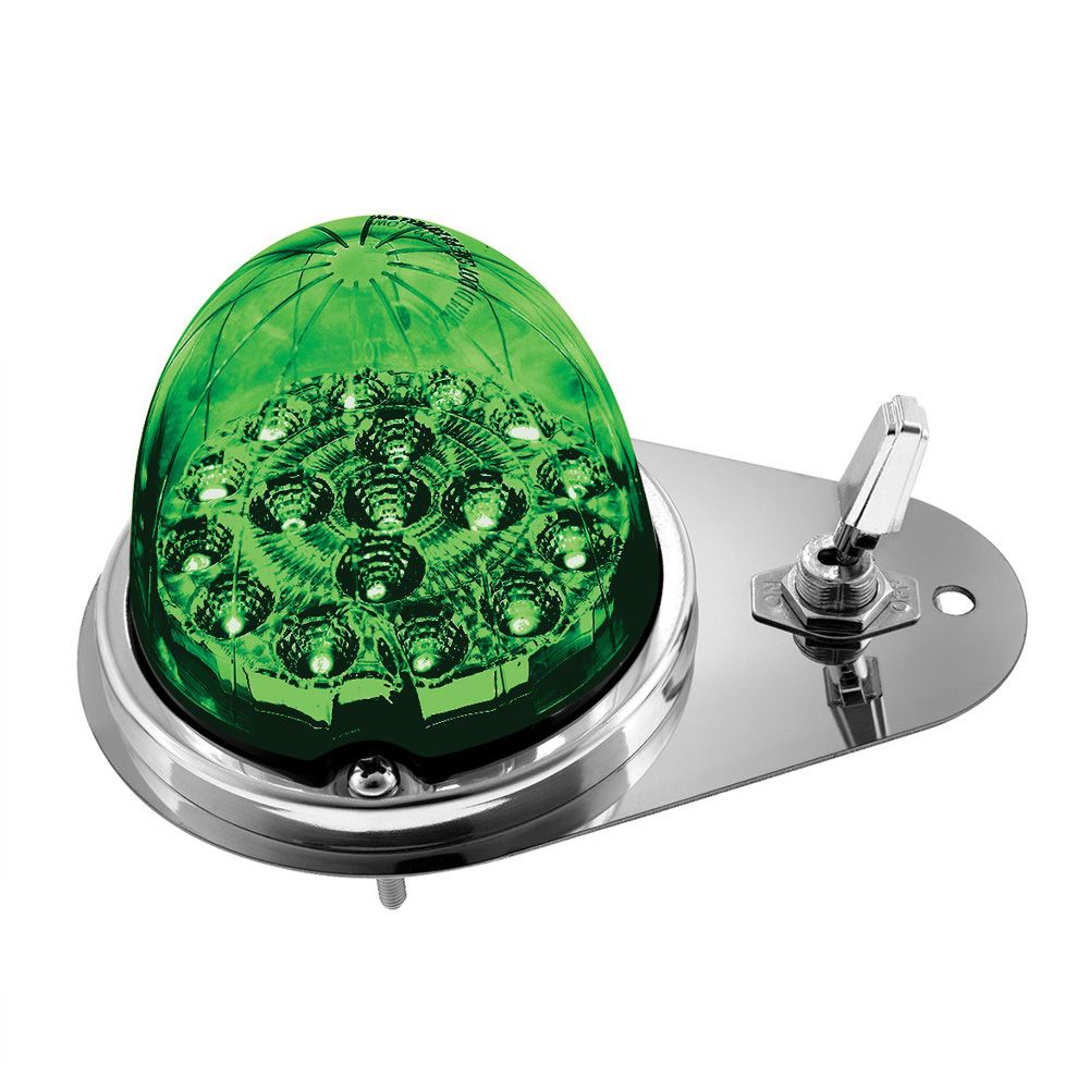 Kenworth Double Fury 17 LED Watermelon Clear Lens Above Door Dome SS Light Kit
