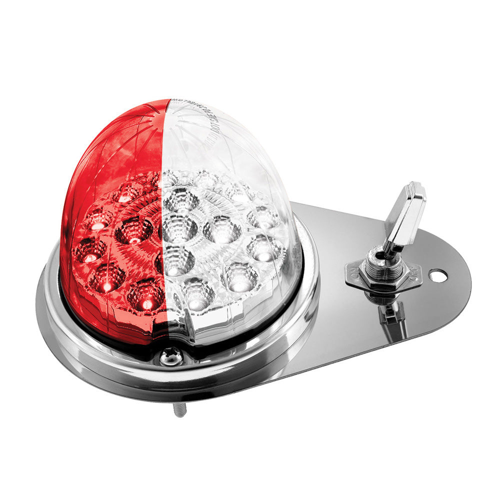 Kenworth Double Fury 17 LED Watermelon Clear Lens Above Door Dome SS Light Kit