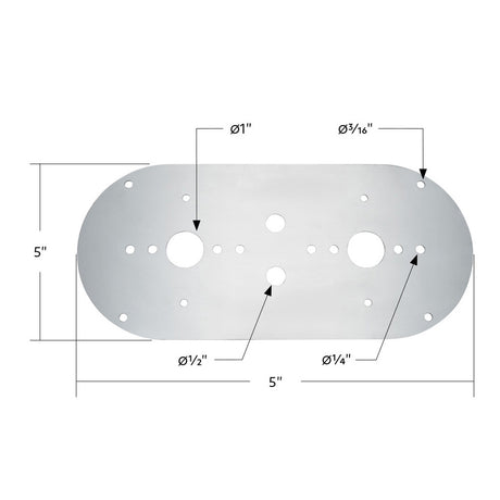 Close-up of Peterbilt, Kenworth above door SS dome light plate 2 watermelon holes