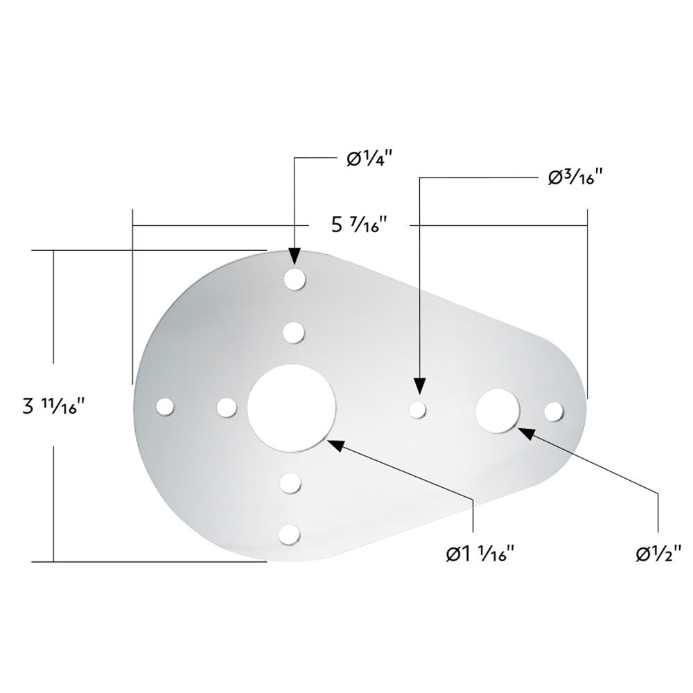 Kenworth T600, T660, T800, W900 Above Door SS Light Plate 2 Watermelon Holes