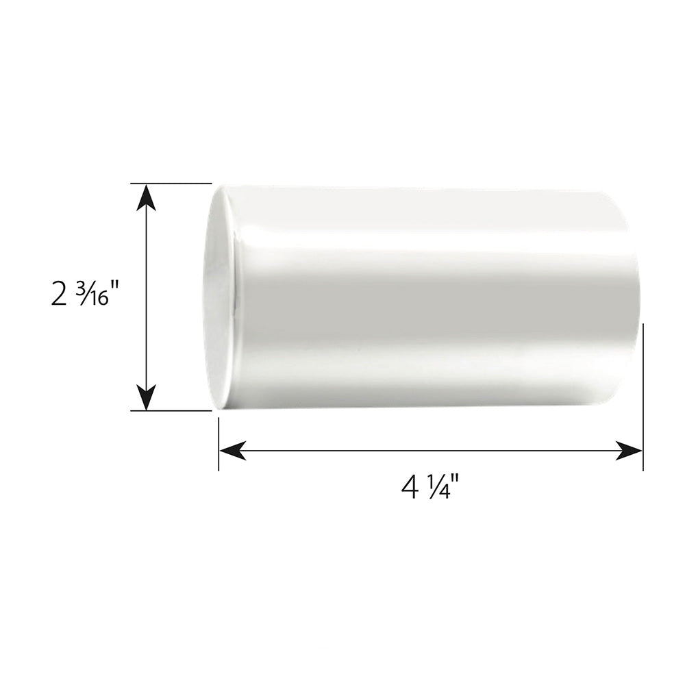 33mm x 4-1/4" Chrome Flat Top Nut Cover, Push On 10PK