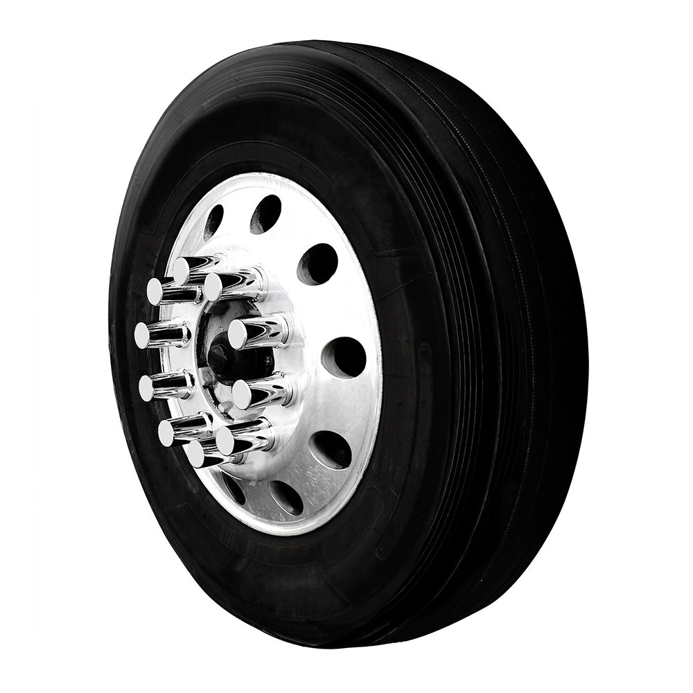 33mm x 3-3/8" Chrome Flat Top Hat Tube Nut Cover, Push On 10PK