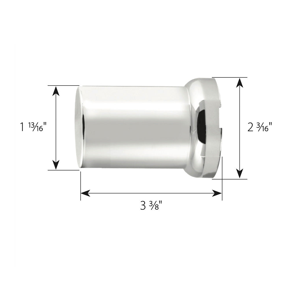 33mm x 3-3/8" Chrome Flat Top Hat Nut Cover, Thread On 10PK
