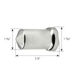 33mm x 3-1/8" Chrome Pointed Top Hat Nut Cover, Push On - 10PK