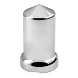 33mm x 3-1/8" Chrome Pointed Top Hat Nut Cover, Push On - 10PK