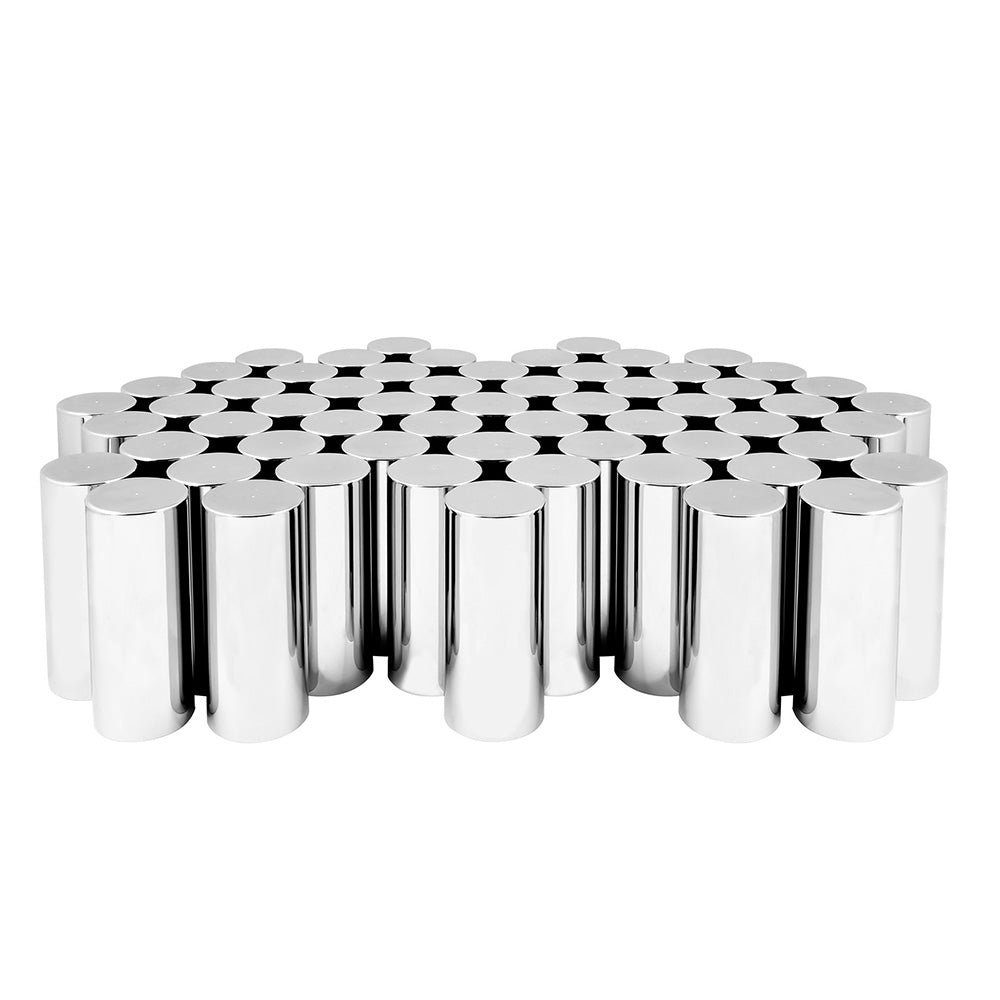33mm x 5" Chrome Flat Top Nut Cover, Push On 60PK