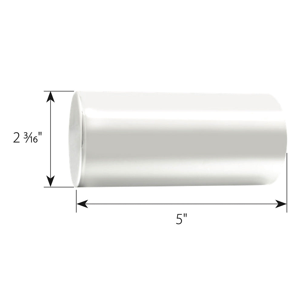 33mm x 5" Chrome Flat Top Nut Cover, Thread On 60PK
