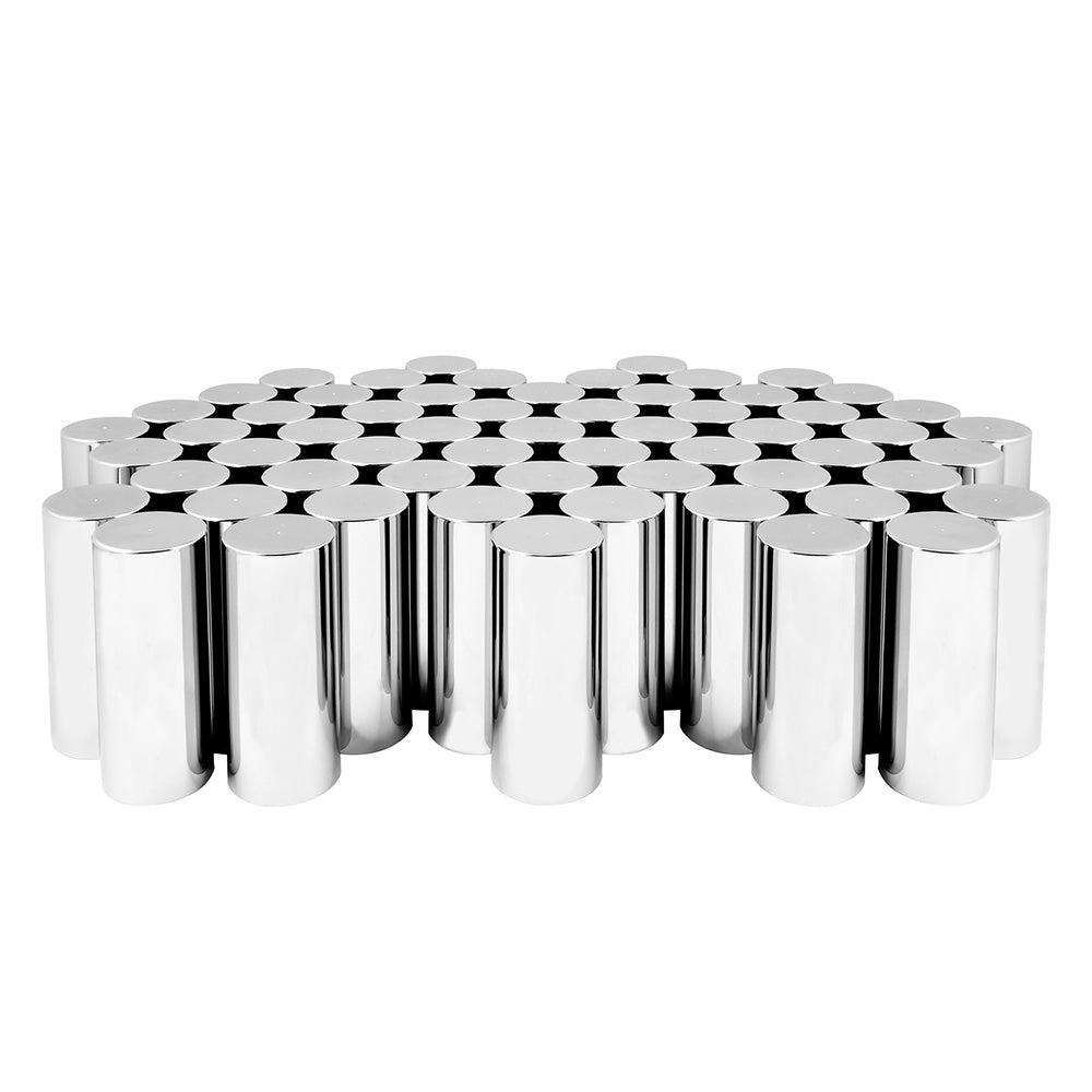 33mm x 5" Chrome Flat Top Nut Cover, Thread On 60PK