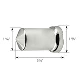 33mm x 3-1/8" Chrome Pointed Top Hat Nut Cover, Push On 60PK