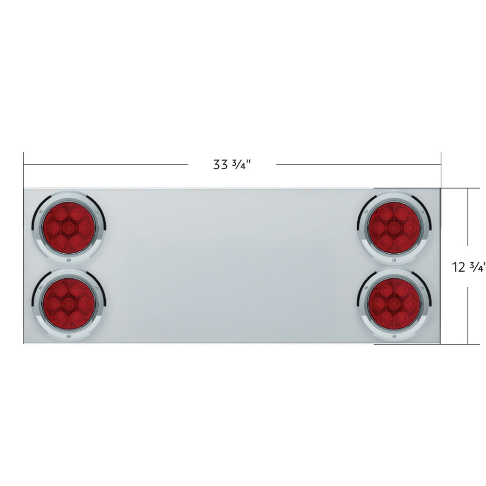 Stainless Steel Center Panel With Four 4" Competition Series LED Lights