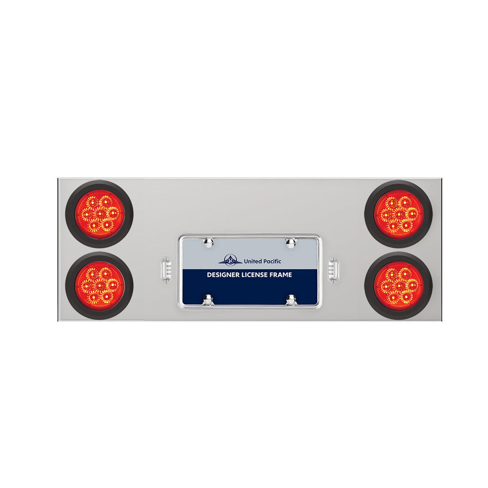 Stainless Rear Center Panel with 4" Reflector LED Lights and Grommet