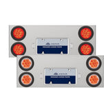Stainless Rear Center Panel with 4" Reflector LED Lights and Grommet