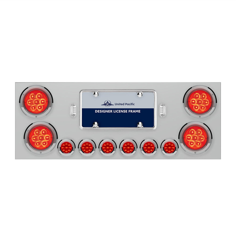 34" Stainless Steel Rear Center Panel with Four 4" and Six 2" LED