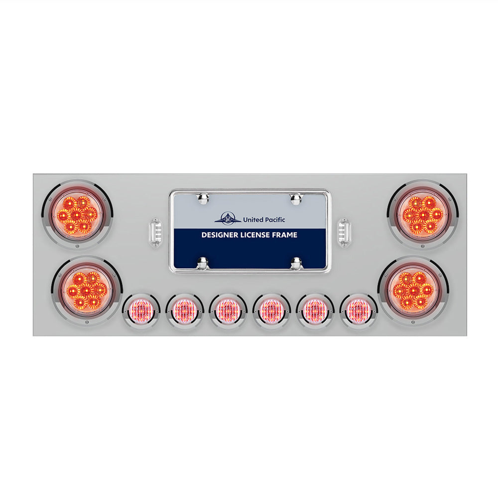 34" Stainless Steel Rear Center Panel with Four 4" and Six 2" LED