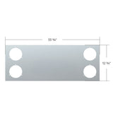 Stainless Steel 33-3/4" Rear Center Panel with Four 4" Light Cutouts
