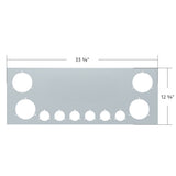 Stainless Steel Rear Center Panel with 4" and 2" Light Cut Outs