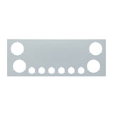 Stainless Steel Rear Center Panel with 4" and 2" Light Cut Outs