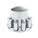 Chrome Extra Tall Rear Axle Cover with 33mm Thread On Tall Nut Covers Kit