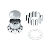 Chrome Extra Tall Rear Axle Cover with 33mm Thread On Tall Nut Covers Kit
