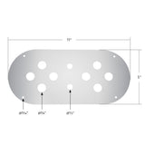 PB, KW Above the Door SS Dome Light Plate 8 Mini Light Holes