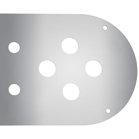 PB, KW above the door SS dome light plate 8 mini light holes, close-up